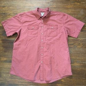 L.L. Bean Men's Sunwashed Canvas Shirt, Traditional Fit Short-Sleeve size XXL